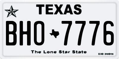 TX license plate BHO7776