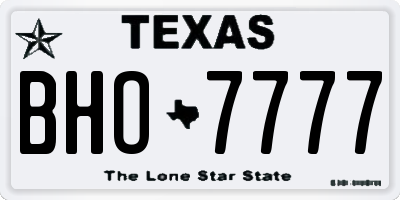 TX license plate BHO7777