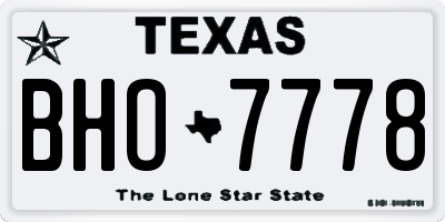 TX license plate BHO7778