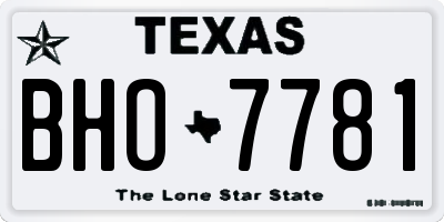 TX license plate BHO7781
