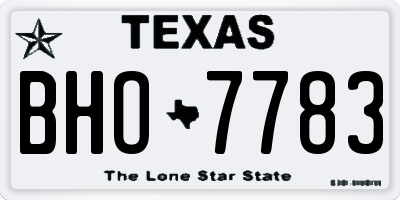 TX license plate BHO7783