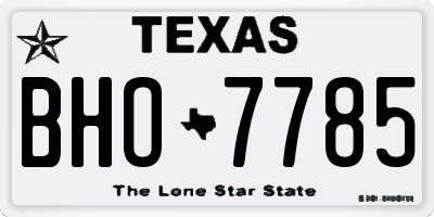 TX license plate BHO7785