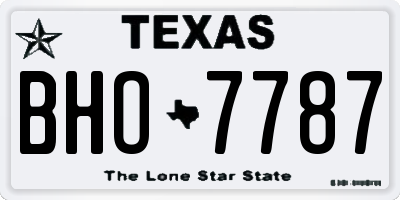TX license plate BHO7787