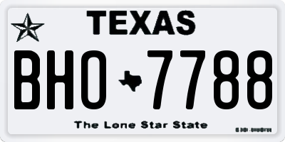 TX license plate BHO7788
