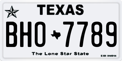 TX license plate BHO7789