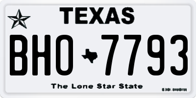 TX license plate BHO7793