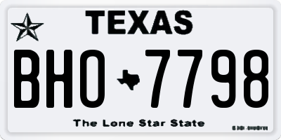 TX license plate BHO7798