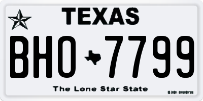 TX license plate BHO7799
