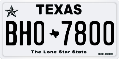 TX license plate BHO7800