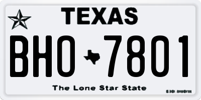 TX license plate BHO7801