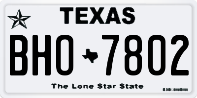 TX license plate BHO7802