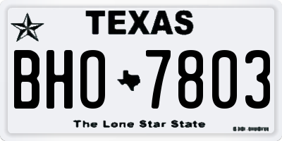 TX license plate BHO7803
