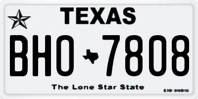 TX license plate BHO7808