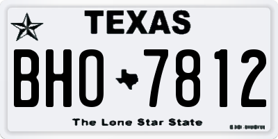 TX license plate BHO7812