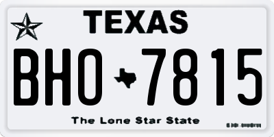 TX license plate BHO7815