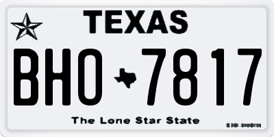 TX license plate BHO7817