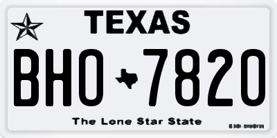 TX license plate BHO7820