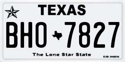 TX license plate BHO7827