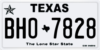 TX license plate BHO7828