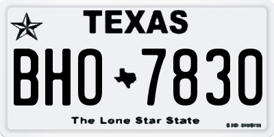 TX license plate BHO7830