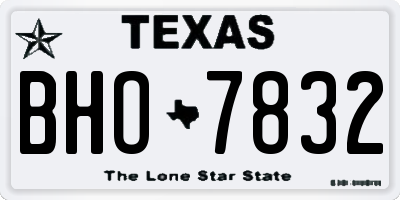 TX license plate BHO7832