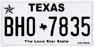 TX license plate BHO7835