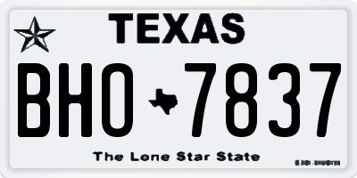 TX license plate BHO7837
