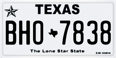 TX license plate BHO7838