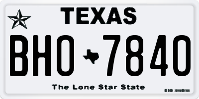 TX license plate BHO7840
