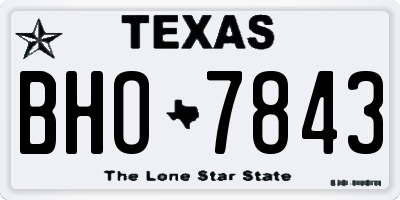 TX license plate BHO7843