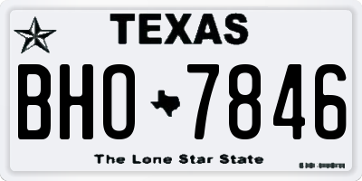 TX license plate BHO7846