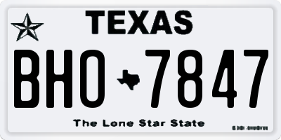 TX license plate BHO7847
