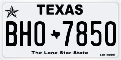 TX license plate BHO7850