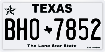 TX license plate BHO7852