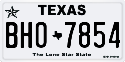 TX license plate BHO7854
