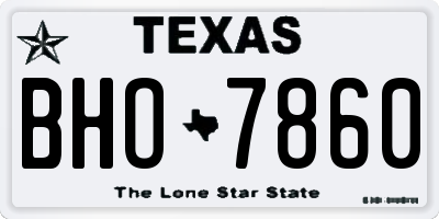 TX license plate BHO7860