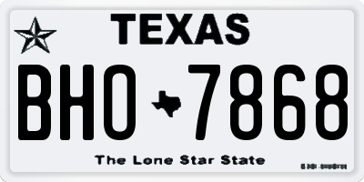 TX license plate BHO7868