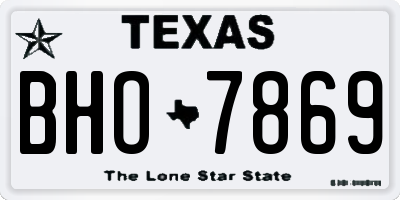 TX license plate BHO7869