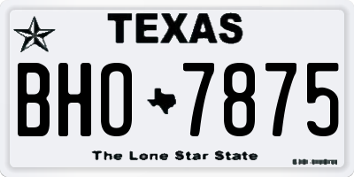 TX license plate BHO7875