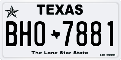 TX license plate BHO7881