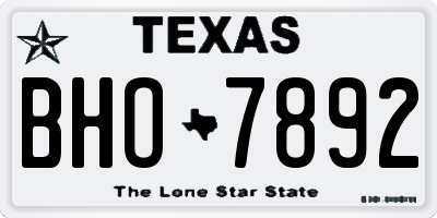 TX license plate BHO7892