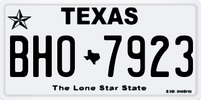 TX license plate BHO7923