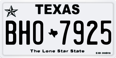 TX license plate BHO7925