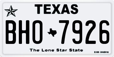 TX license plate BHO7926