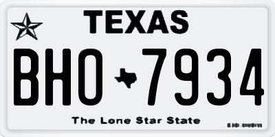 TX license plate BHO7934