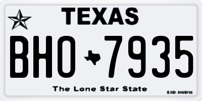 TX license plate BHO7935