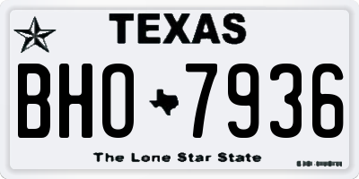 TX license plate BHO7936