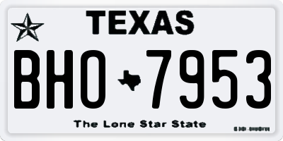 TX license plate BHO7953