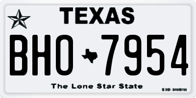 TX license plate BHO7954