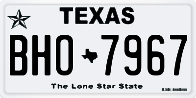 TX license plate BHO7967